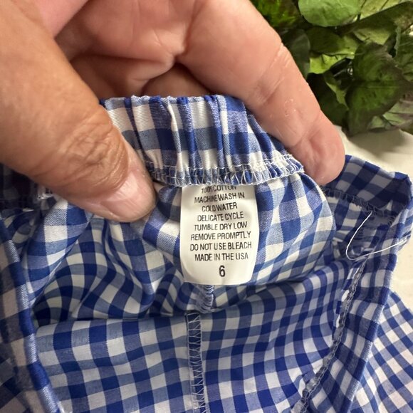 Hello 1st Grade Girls Outfit White Tank Top & Blue Gingham Ruffle Shorts With Re - Picture 3 of 6